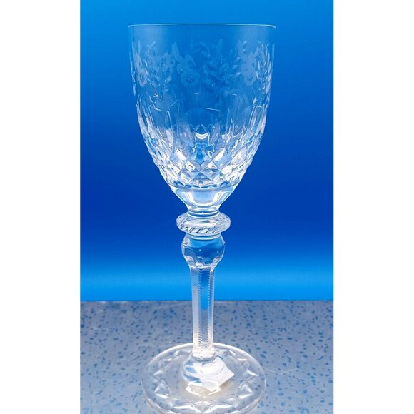 Rogaska Gallia Floral Etched Lead Crystal Wine Hocks Glasses Set Of 5 7 3/4" - Picture 6 of 7